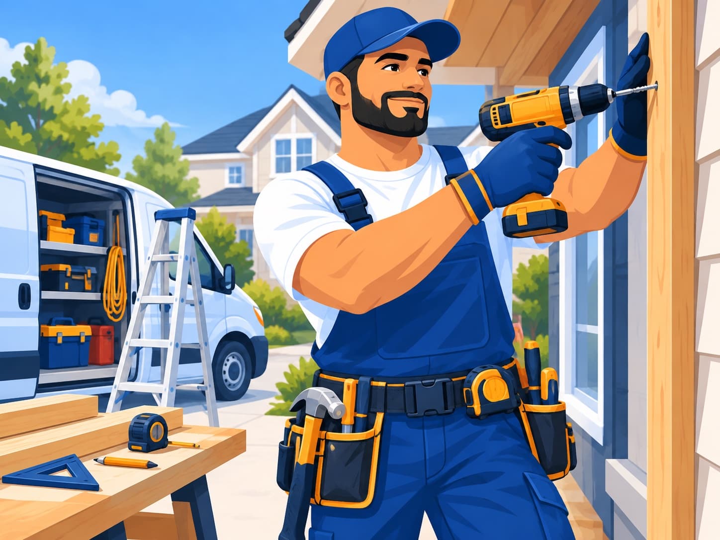 Handyman professional at work