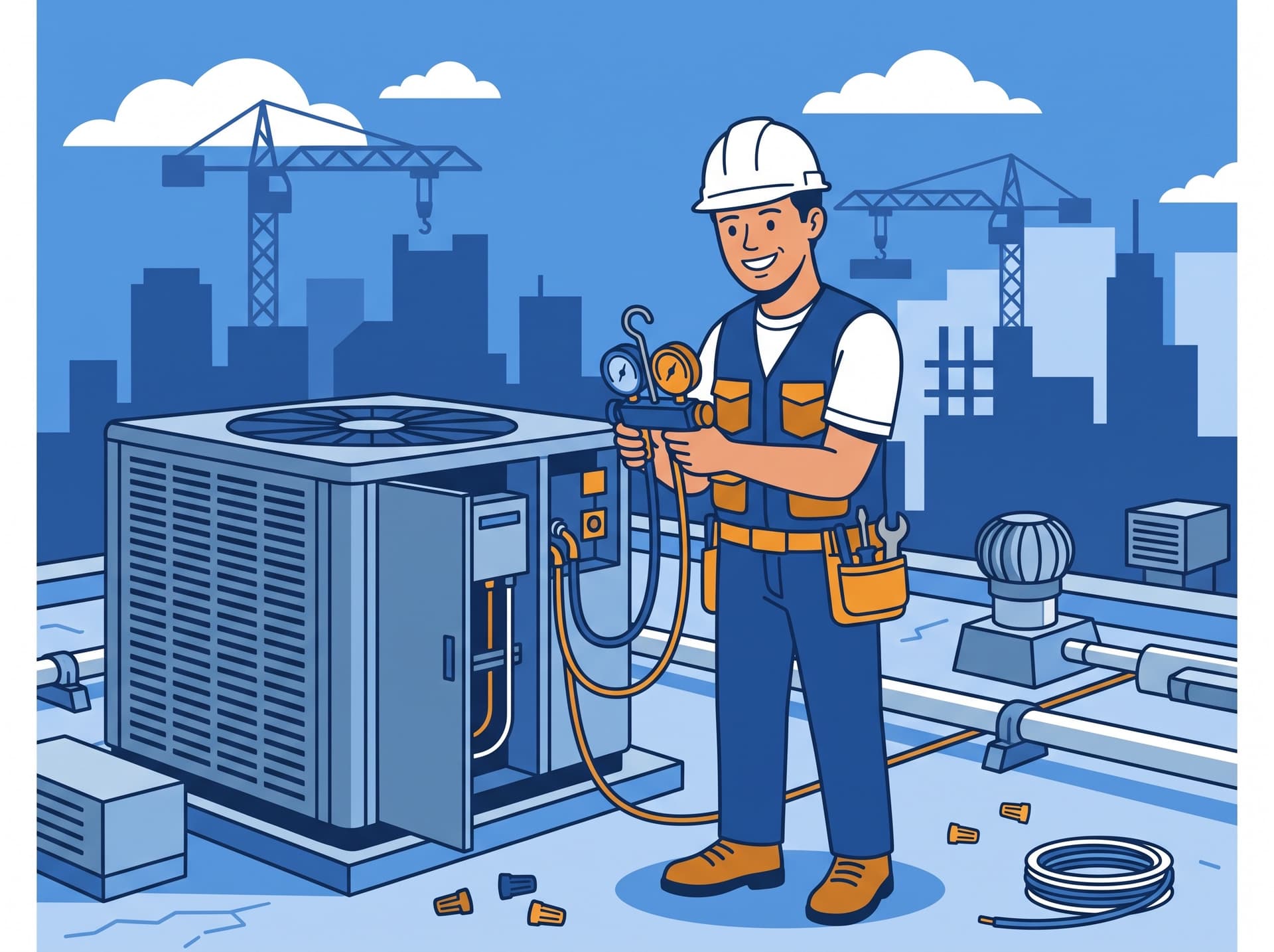 HVAC professional at work