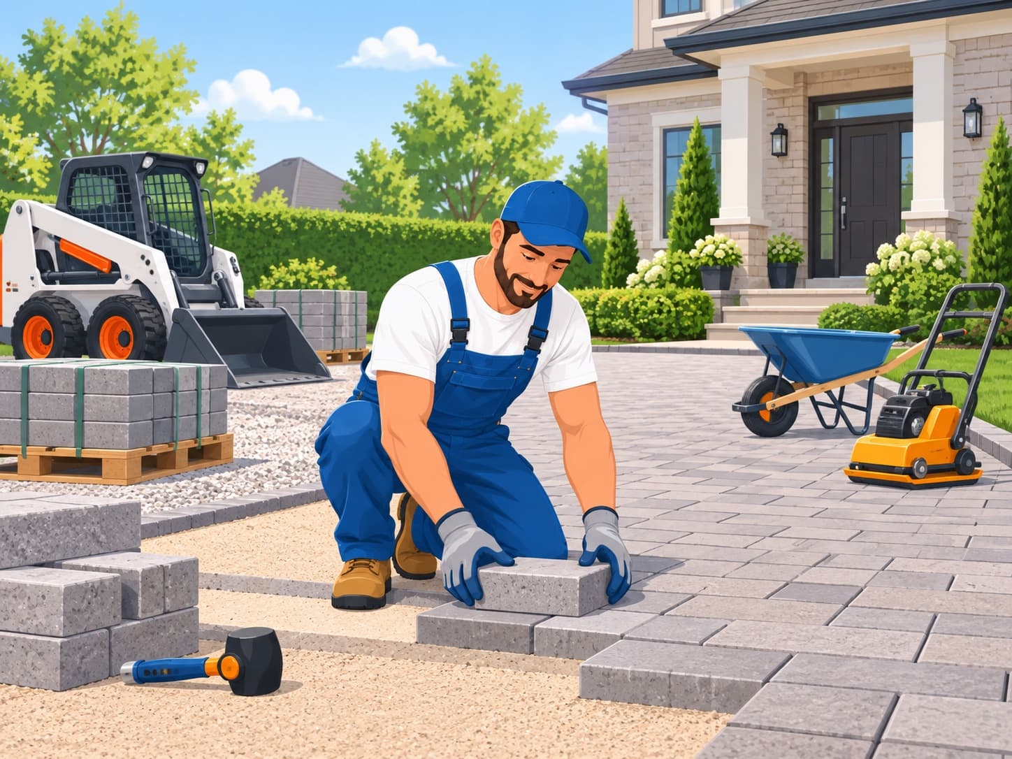 Landscaping professional at work