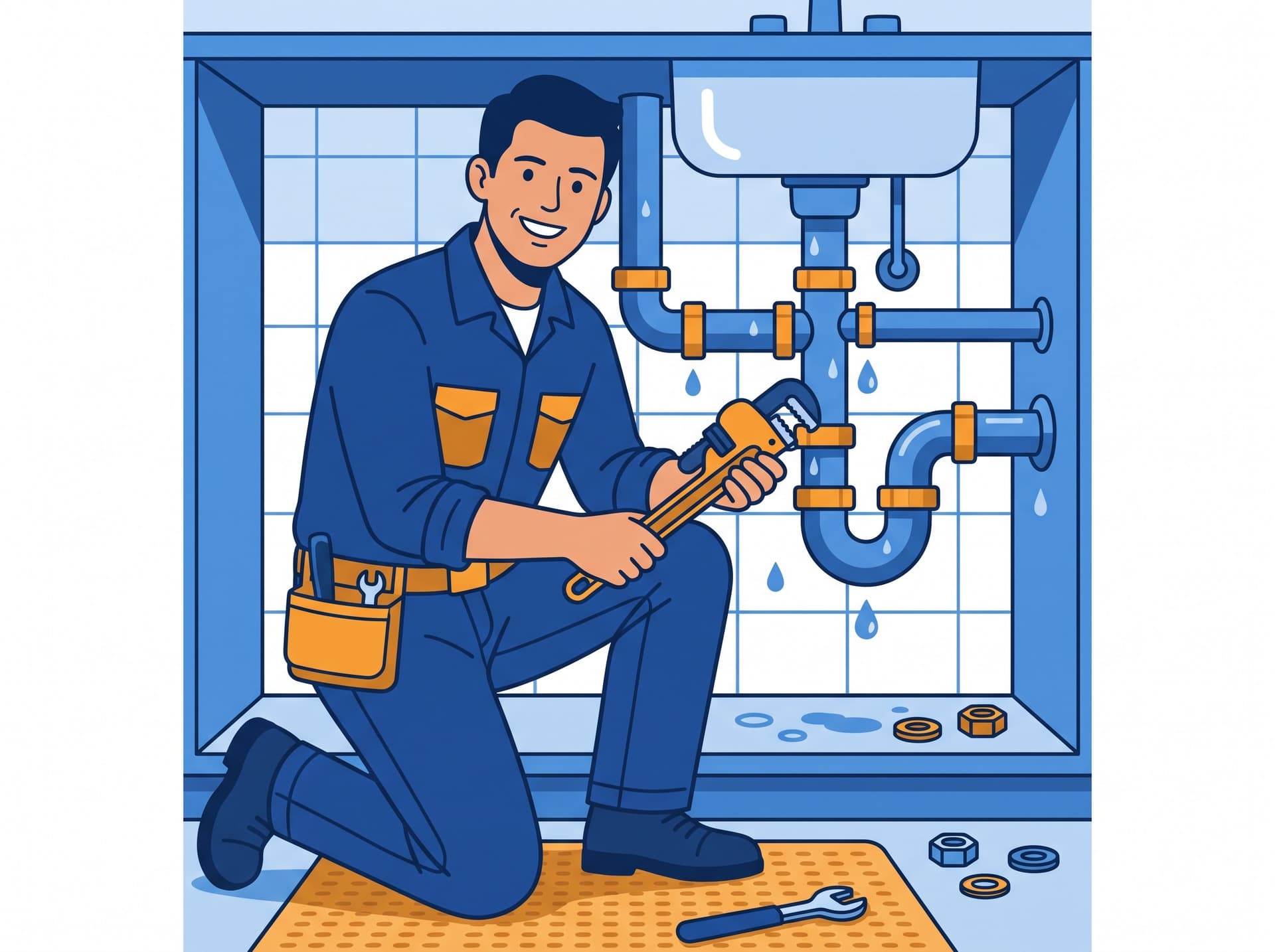 Plumbing professional at work