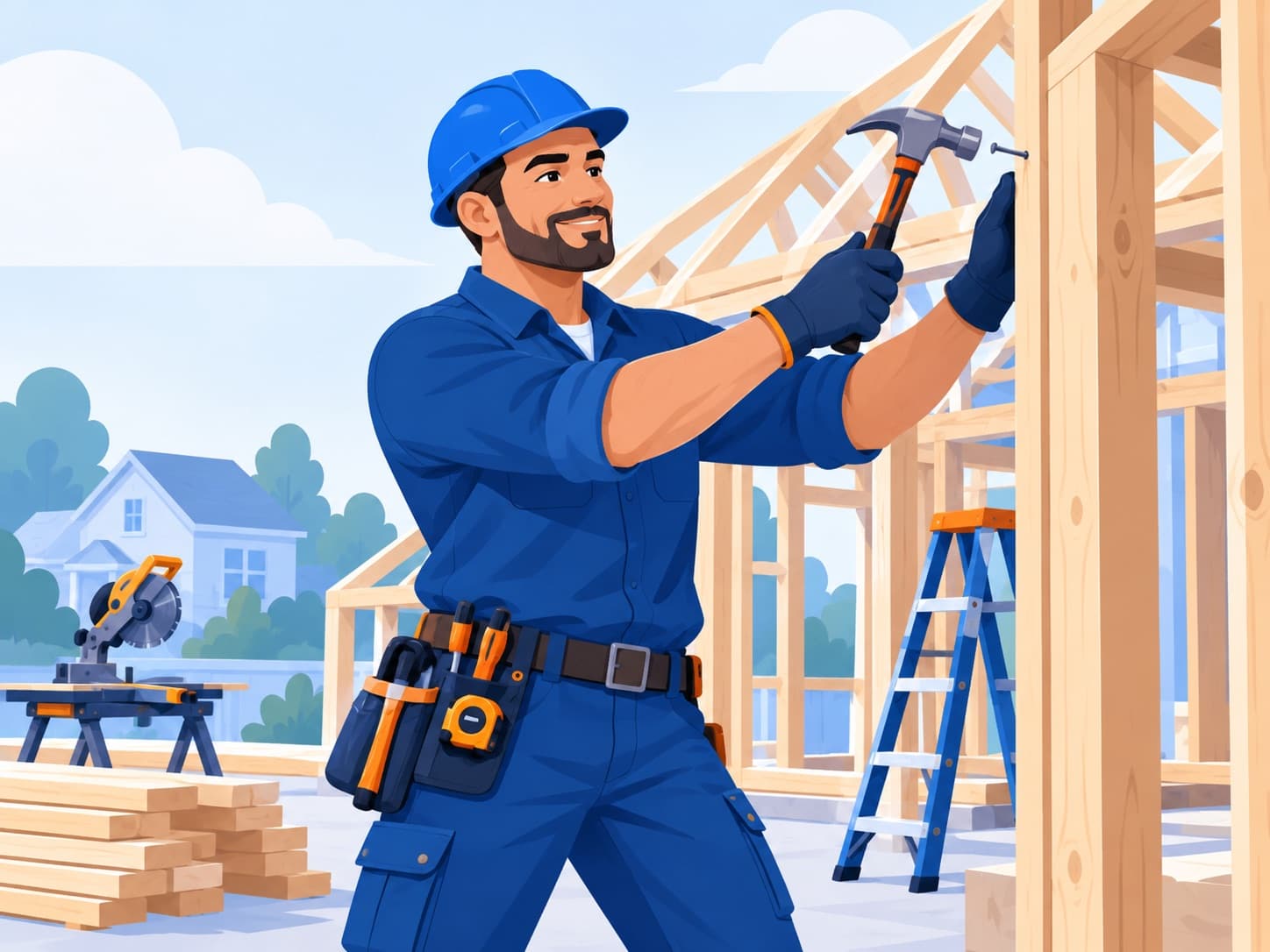 Residential Construction professional at work